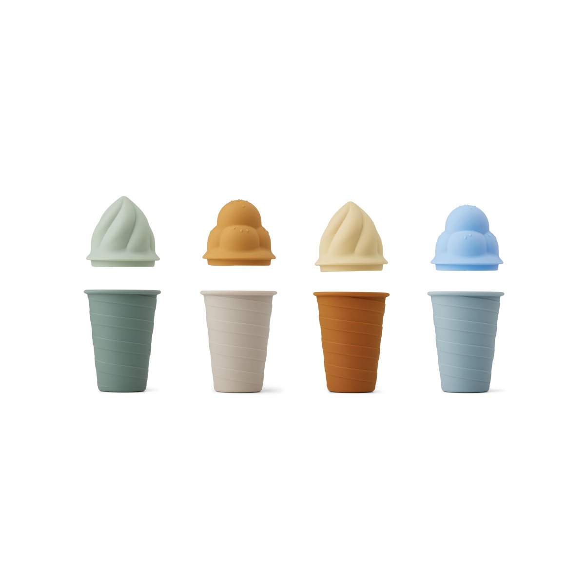 Набор игрушечного мороженого LIEWOOD, 4 шт, мульти микс с небесно-голубым - фото №2