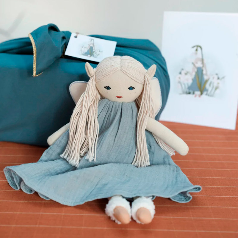 Текстильная кукла Fabelab "Зимняя фея-эльф", замерзшая роса, 30 см