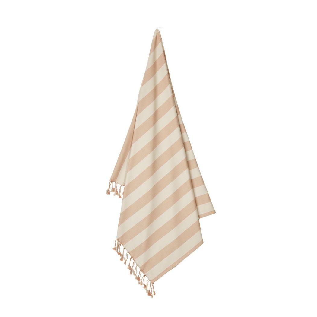 Детское пляжное полотенце Liewood, бледно-розовое в полоску, 160 х 100 см