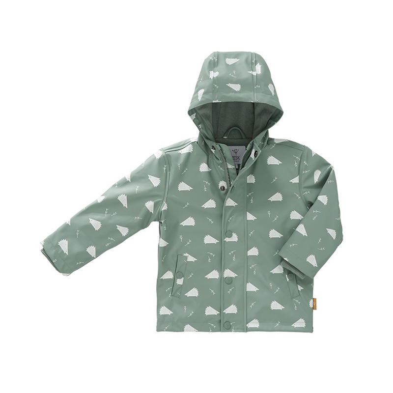 Куртка-дождевик Fresk "Лесной ежик", серо-зеленая - фото №1