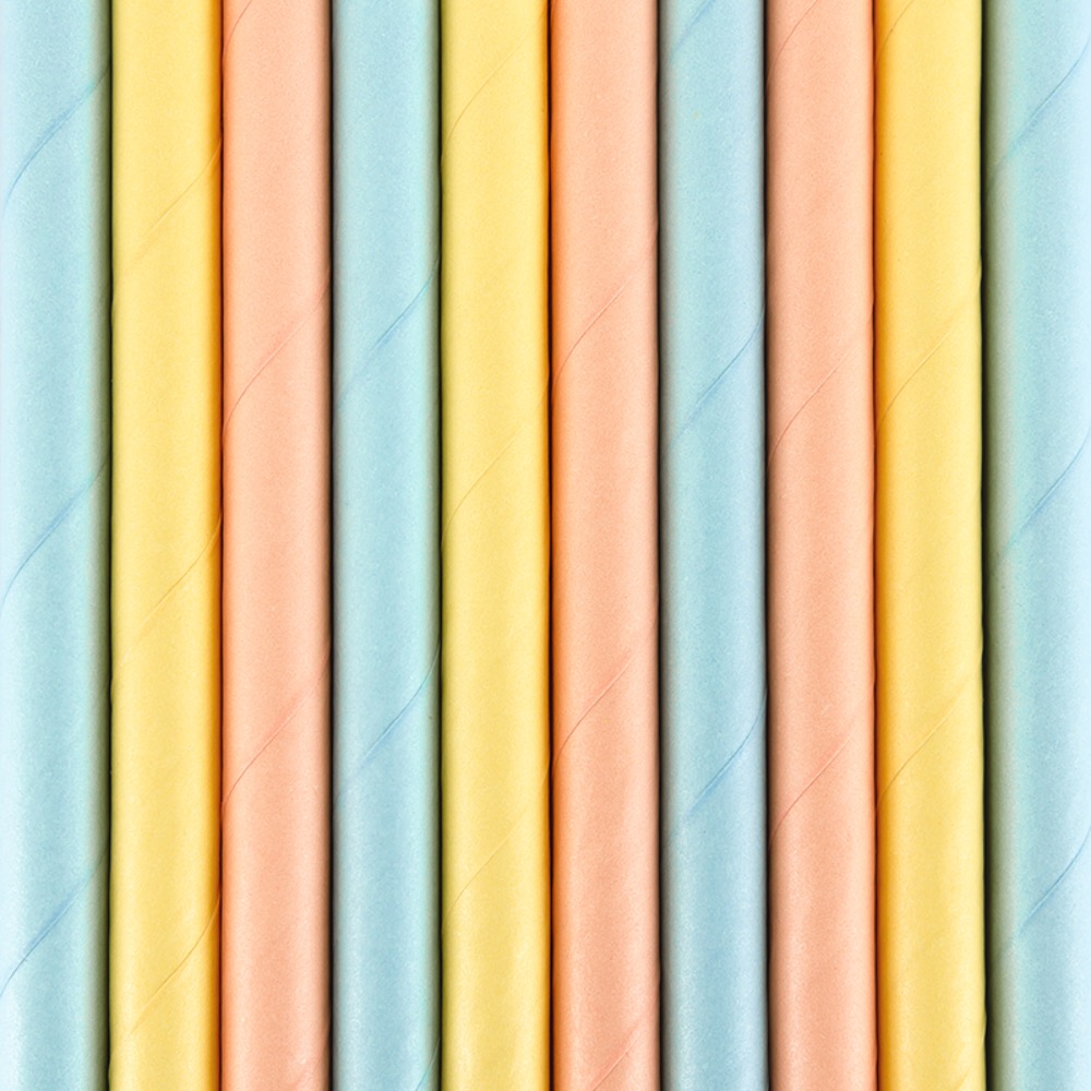 Трубочки бумажные Party Deco "Пастель", микс, 10 шт - фото №2