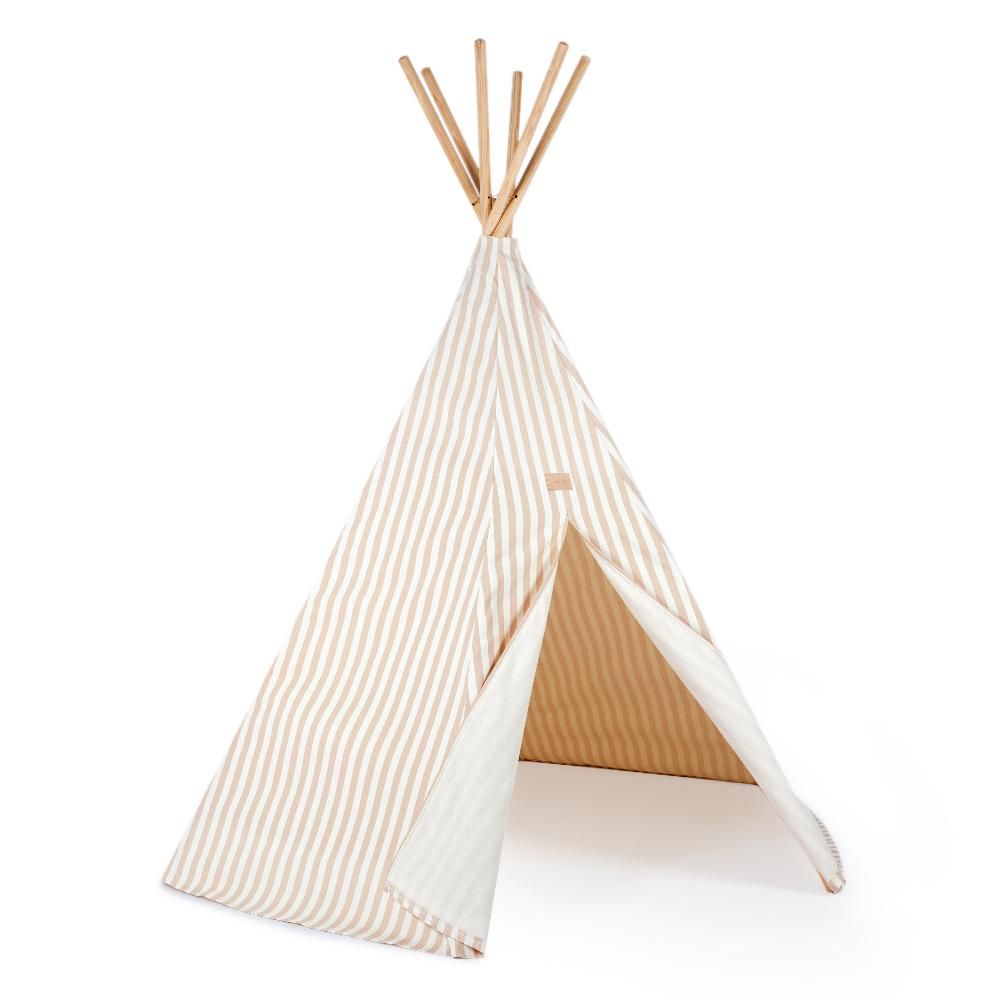 Вигвам Nobodinoz "Arizona Tipi Taupe Stripes/Natur", нежно-розовая полоска, 158 х 128 см