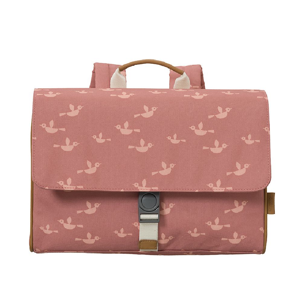 Школьный рюкзак Fresk "Весенние птицы", пудрово-малиновый, водонепроницаемый