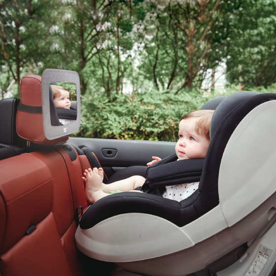 Зеркало для контроля за ребенком в авто (текстильная рама) ROXY-KIDS, серое - фото №9