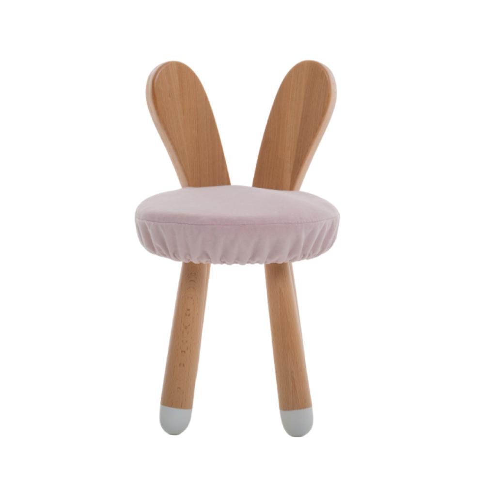 Стульчик LOONA soft furniture "Зайчик", розовый, с белыми пяточками - фото №2