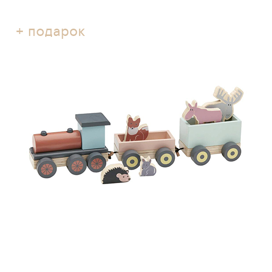 Деревянный поезд с животными Kid's Concept, серия "Edvin"