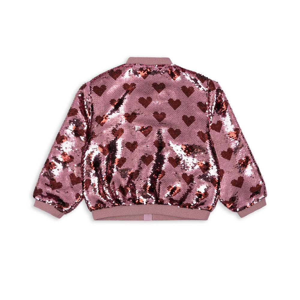 Куртка-бомбер с пайетками Konges Slojd "Lulu Coeur", красное сердце - фото №2
