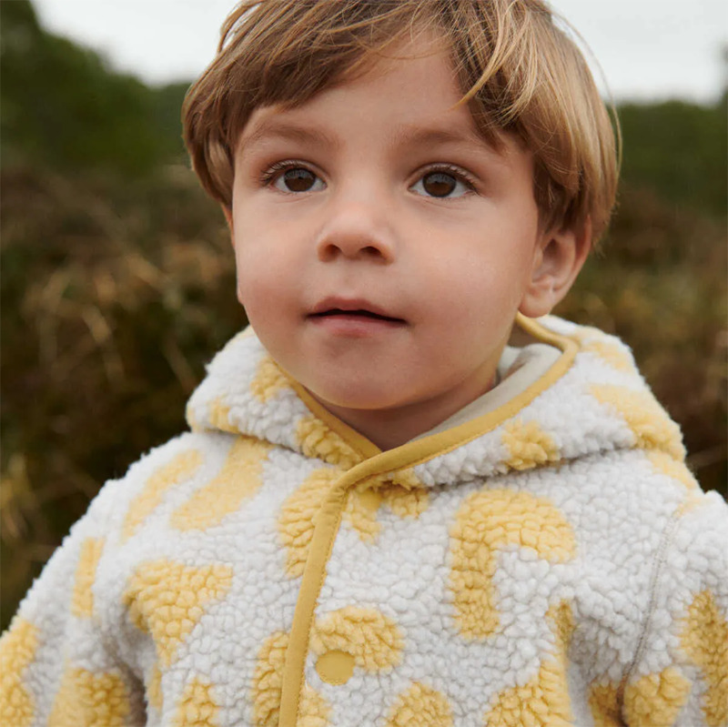 Куртка-Тедди плюшевая для новорожденных Liewood "Inge Leo", желтый микс