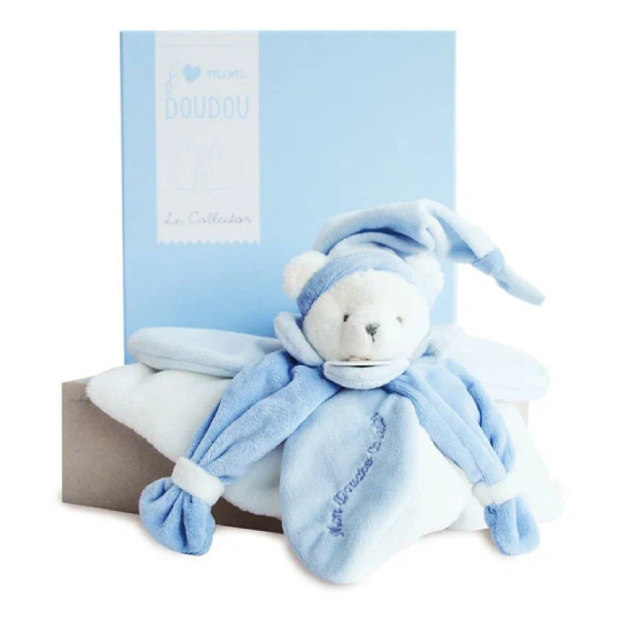 

Медведи Doudou et Compagnie, Мягкая игрушка-комфортер Doudou et Compagnie "Мишка", голубой
