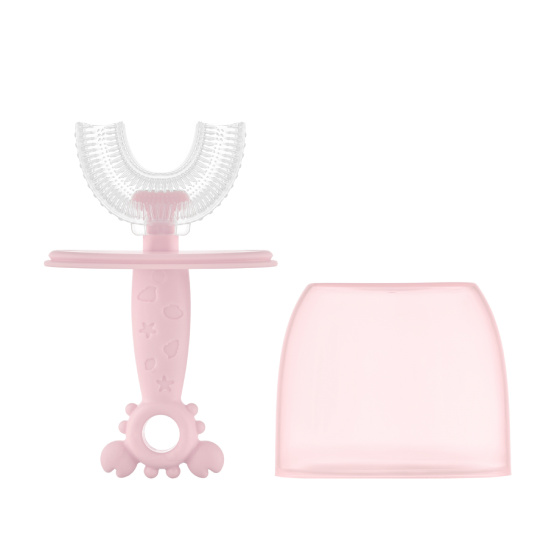 Детская зубная щетка-массажер ROXY-KIDS "Крабик", розовая - фото №12