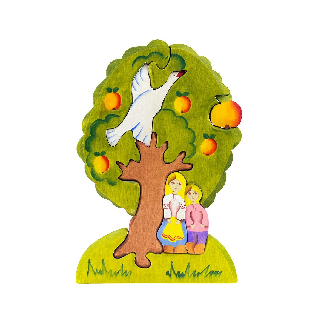 Деревянный пазл Сказки дерева "Гуси-лебеди яблоня"