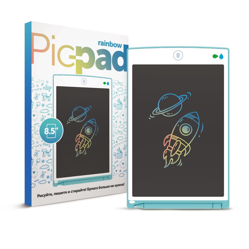 Планшет для рисования Назад к истокам "Pic-Pad Rainbow" с ЖК экраном, голубой