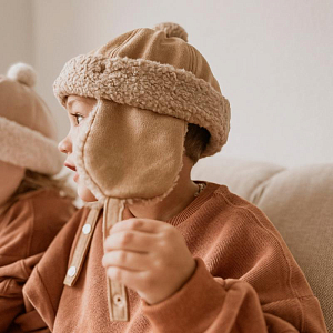 Шапка-ушанка Mrs. Ertha "Peanut", ореховая