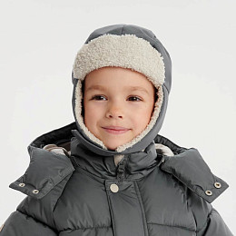 Шапка-ушанка Leokid "Piny deep gray"