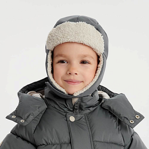 Шапка-ушанка Leokid "Piny deep gray"