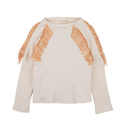 Лонгслив с бахромой Gingersnaps "Therese Eggnog", светло-желтый