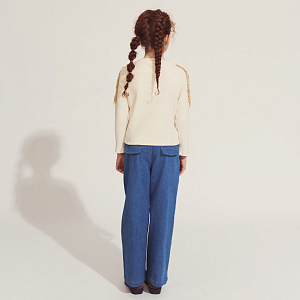 Лонгслив с бахромой Gingersnaps "Therese Eggnog", светло-желтый