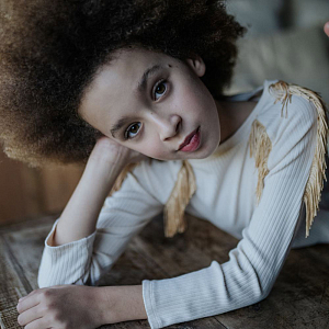 Лонгслив с бахромой Gingersnaps "Therese Eggnog", светло-желтый