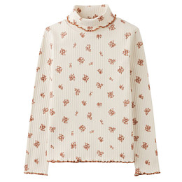 Лонгслив с воротником Gingersnaps "Rosemary", цветы на ванильном