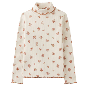 Лонгслив с воротником Gingersnaps "Rosemary", цветы на ванильном