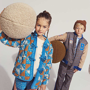 Пальто пэчворк Gingersnaps "Julianne Patchwork", синее