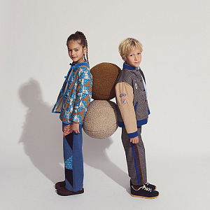 Пальто пэчворк Gingersnaps "Julianne Patchwork", синее