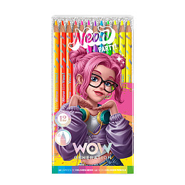 Набор карандашей WOW Generation, Neon, 12 шт