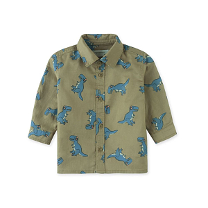Рубашка с длинным рукавом Gingersnaps "Baby Zeph Rex Rave", хаки