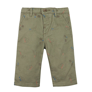 Брюки прямые Gingersnaps " Baby Harry Dino Party", хаки