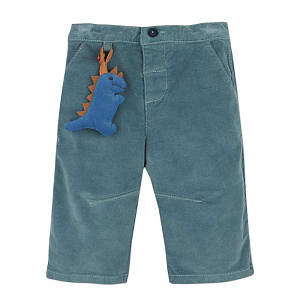 Брюки бархатные Gingersnaps " Baby Brock Dinosaur Plushie", дымно-голубые