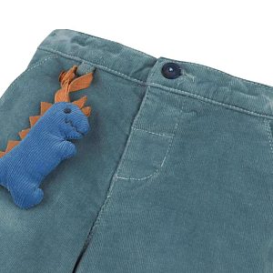 Брюки бархатные Gingersnaps " Baby Brock Dinosaur Plushie", дымно-голубые