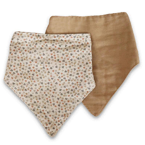 Набор муслиновых нагрудников nuuroo "Villads Leaf Iced Coffee", 2 шт, микс листья с кофейным