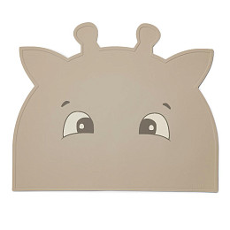 Подставка под тарелку силиконовая nuuroo "Albert Giraffe Cobblestone", серая