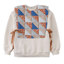 Свитшот с жилетом Gingersnaps "Winifred Patchwork", мульти микс с ванильным