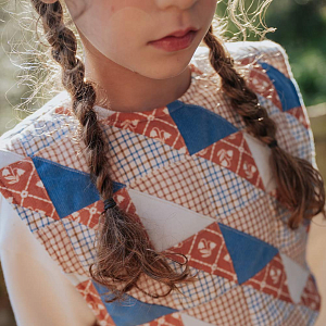 Свитшот с жилетом Gingersnaps "Winifred Patchwork", мульти микс с ванильным