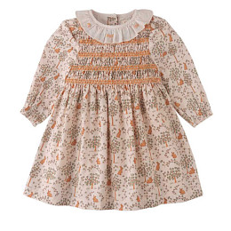 Платье с длинным рукавом Gingersnaps "Baby Trixie Bunny Meadows", кремовое