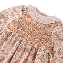 Платье с длинным рукавом Gingersnaps "Baby Trixie Bunny Meadows", кремовое