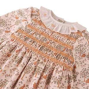 Платье с длинным рукавом Gingersnaps "Baby Trixie Bunny Meadows", кремовое