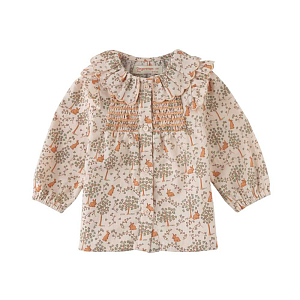 Блуза с длинным рукавом Gingersnaps "Baby Carrie Bunny Meadows", кремовая