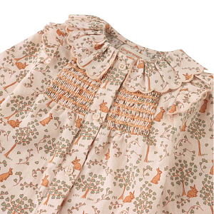 Блуза с длинным рукавом Gingersnaps "Baby Carrie Bunny Meadows", кремовая