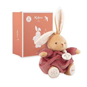 Мягкая игрушка музыкальная Kaloo "Кролик Chubby Rabbit", серия "Intemporel", бургунди, 17 см