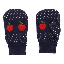 Варежки вязаные Flöss "Esther Navy Space", яблочные астероиды