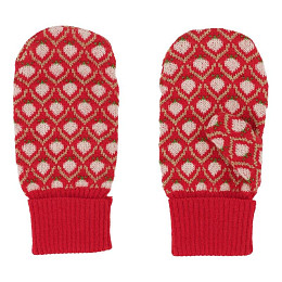 Варежки из шерсти мериноса Flöss "Zuri Red Berry", клубничные соты