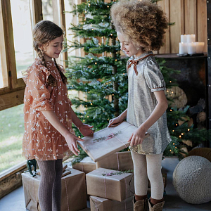 Платье с длинным рукавом Gingersnaps "Brumhilda Ackermann", коричневое с цветами