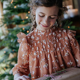 Платье с длинным рукавом Gingersnaps "Brumhilda Ackermann", коричневое с цветами