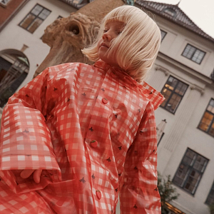 Дождевик Flöss "Caila Berry Gingham", ягодная клетка виши