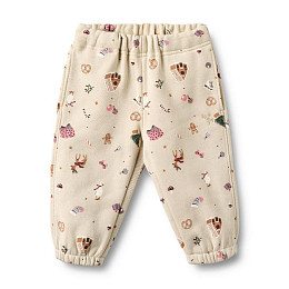 Брюки повседневные Wheat "Baby Cass Offwhite Holiday", новогодние игрушки