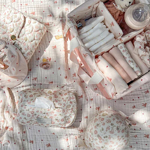 Плед муслиновый Cam Cam Copenhagen "Bows", кремовый, 100 х 100 см