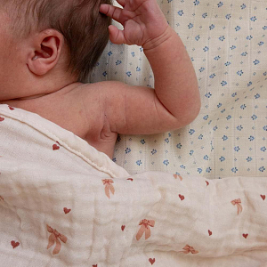 Плед муслиновый Cam Cam Copenhagen "Bows", кремовый, 100 х 100 см