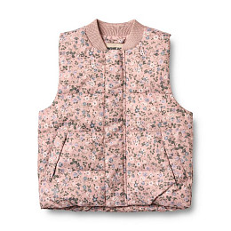 Жилет дутый Wheat "Lakas Rose Powder Flowers", розовая акварель